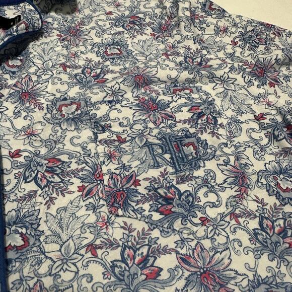 Lauren Ralph Lauren S Small PJ Pajama Set Long Sleeve Top / Pants Blue Pattern - Picture 3 of 11